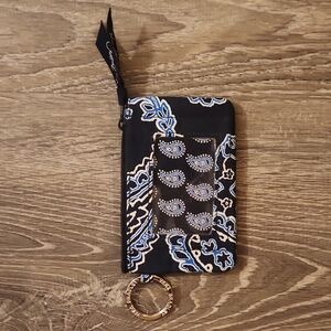 Vera Bradley ID Case + Coin Pouch in Blue Bandana Print (retired)